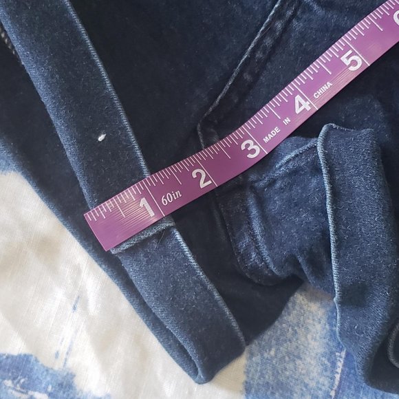 Stretch Denim Dark High Waist Jean Shorts - Picture 6 of 9